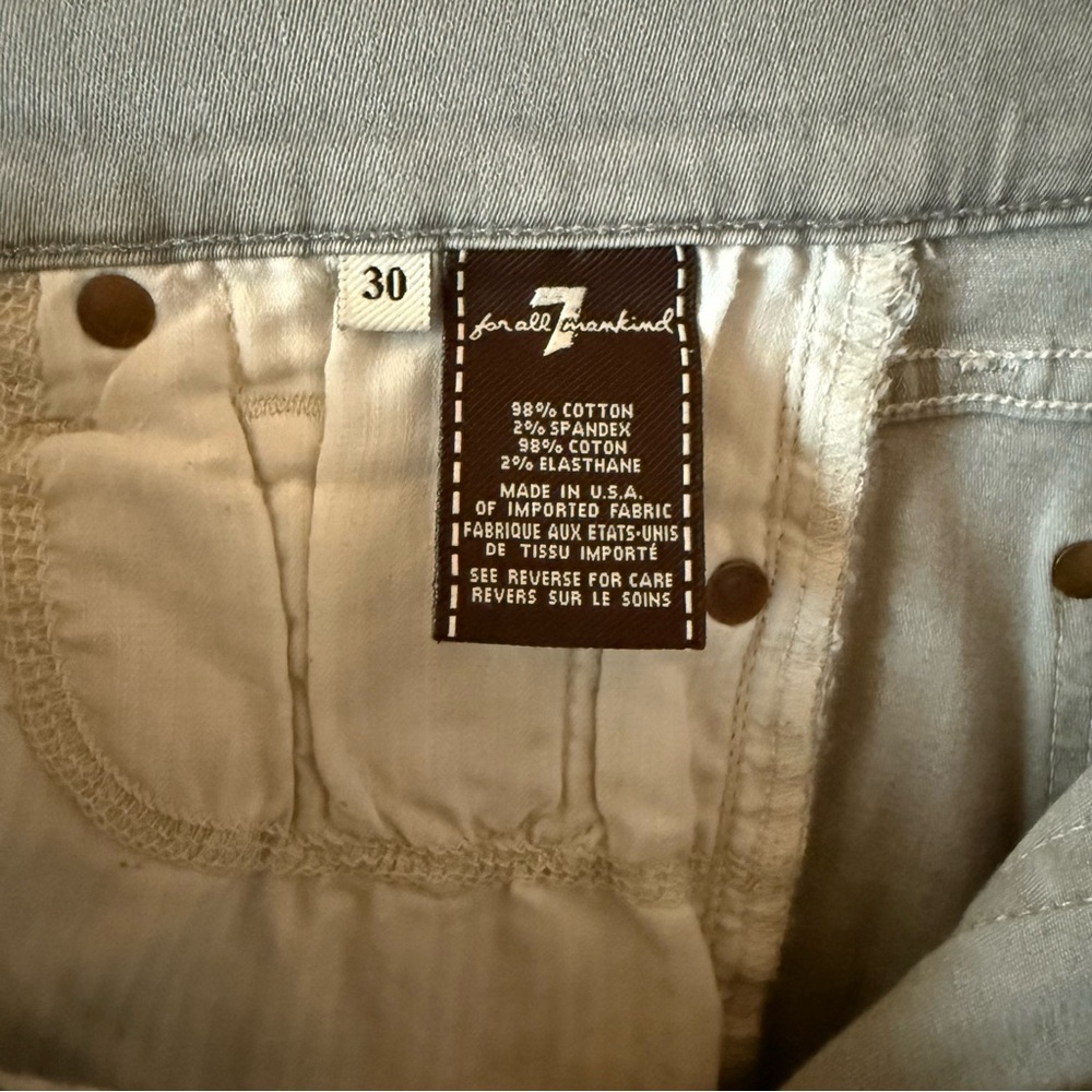 EUC 7 For All Mankind Women’s Grey Stretch Skinny Jeans – Size 30 - Picture 4 of 4